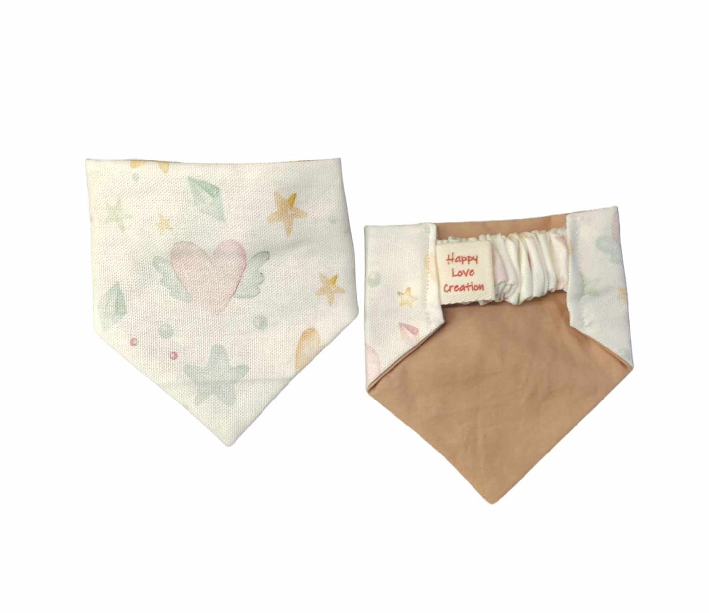 Παιχνιδιάρικες χειροποίητες μπαντάνες σκύλων διπλής όψης-Καρδούλες-Happy Love Creation