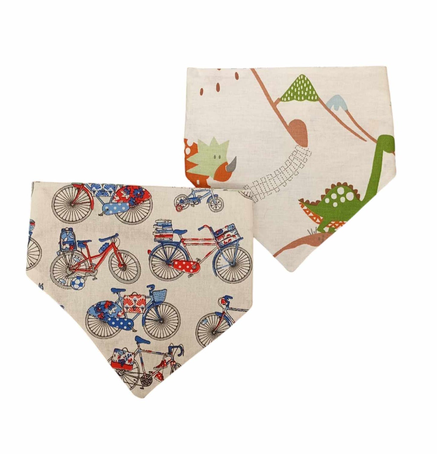 Παιχνιδιάρικες χειροποίητες μπαντάνες σκύλων διπλής όψης-Ποδήλατα-Happy Love Creation