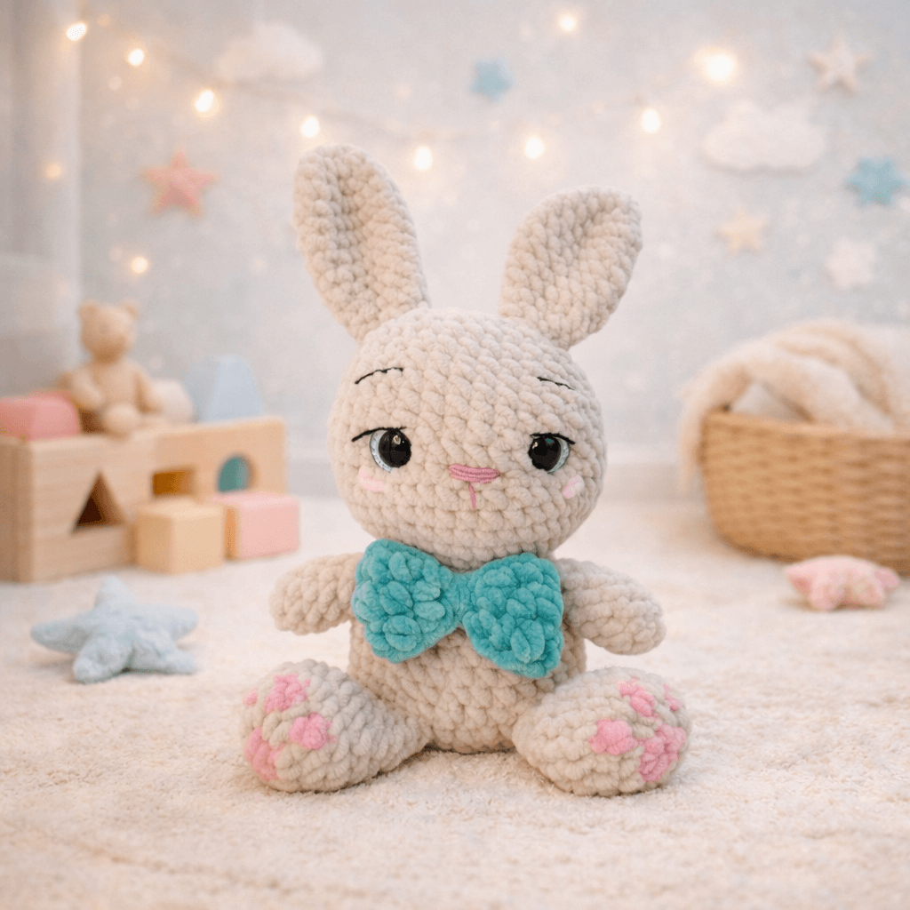 Λίο το Γλυκό Λαγουδάκι Amigurumi 30 εκ. | Χειροποίητο Πλεκτό Κουκλάκι – Happy Love Creation