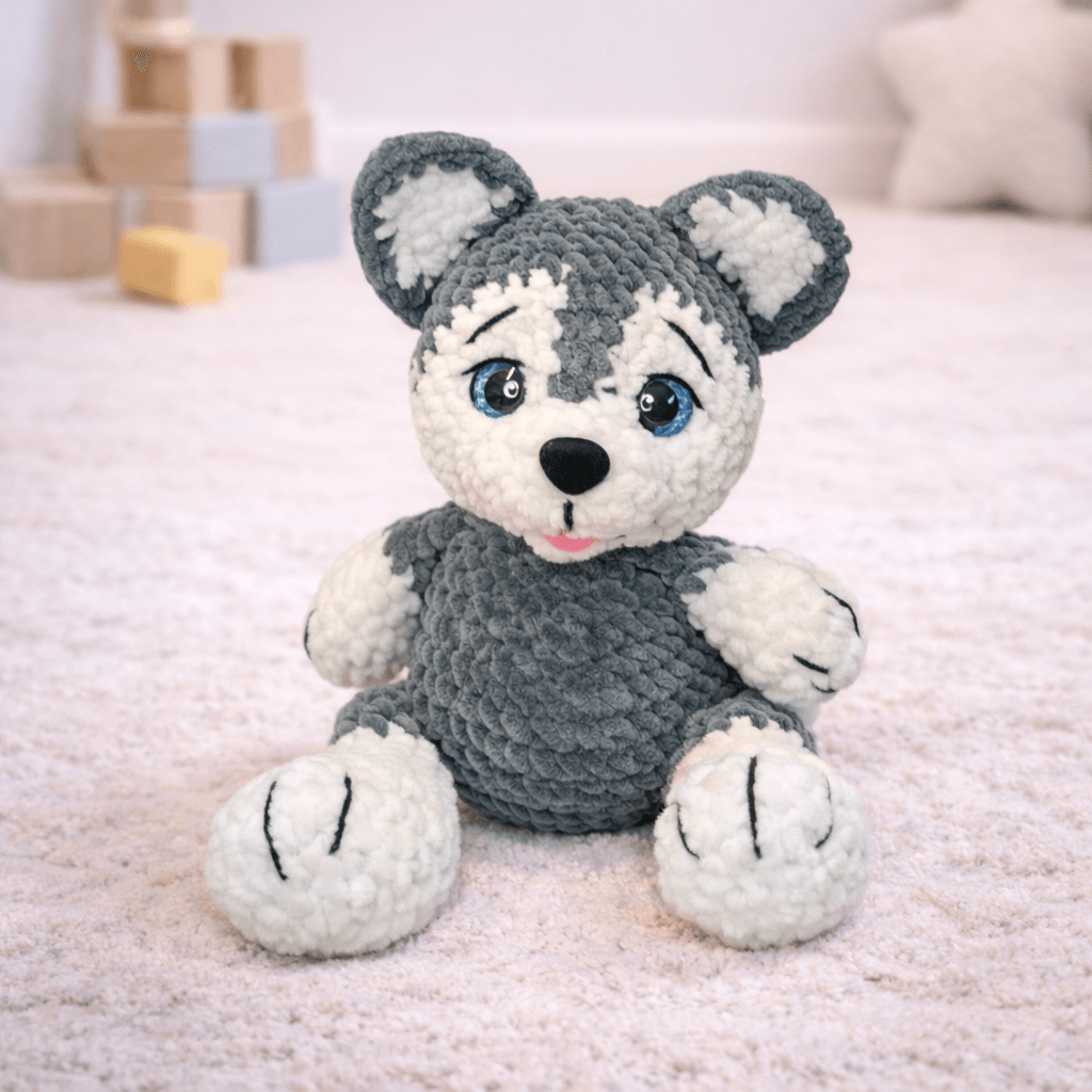 Χάσκι ο Γλυκός Γκρι Φίλος Amigurumi 32εκ. | Happy Love Creation