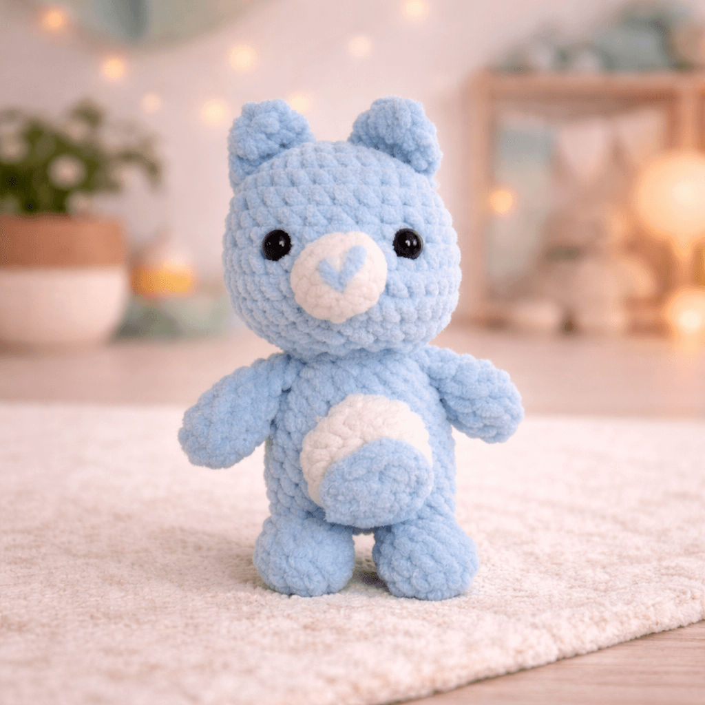 Συννεφούλης το Μπλε Αρκουδάκι Amigurumi 23εκ. | Happy Love Creation