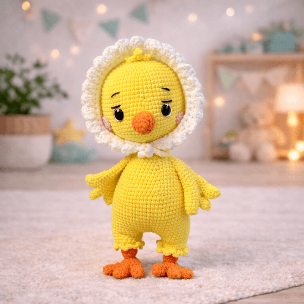 Μαργαρίτα – Χειροποίητο Πλεκτό Παπάκι Amigurumi με Μαργαρίτα | Happy Love Creation