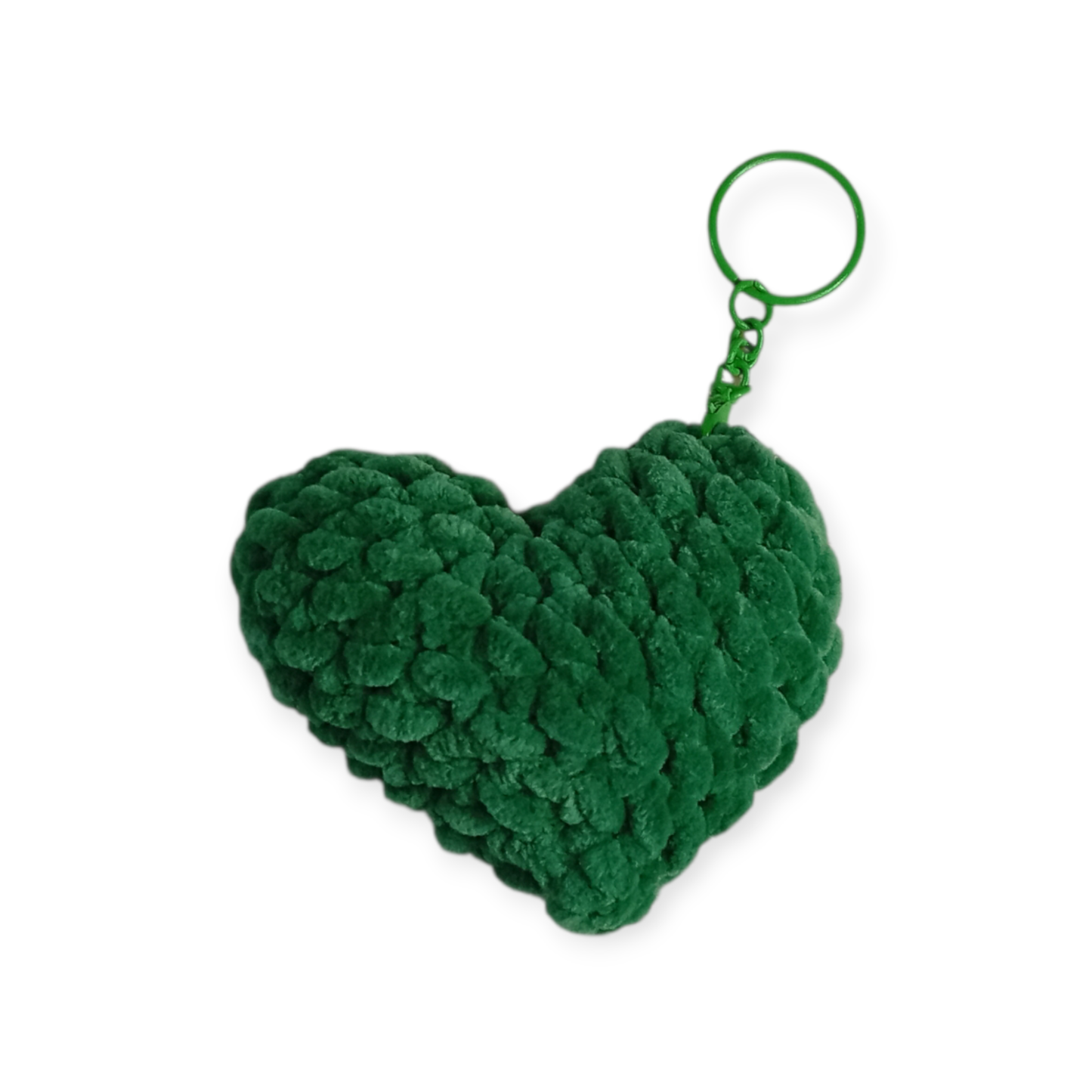 Χειροποίητη πλεκτή καρδούλα μπρελόκ πρασινο-Happy Love Creation