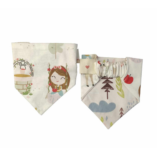 Παιχνιδιάρικες χειροποίητες μπαντάνες σκύλων διπλής όψης-Πριγκίπισσα-Happy Love Creation