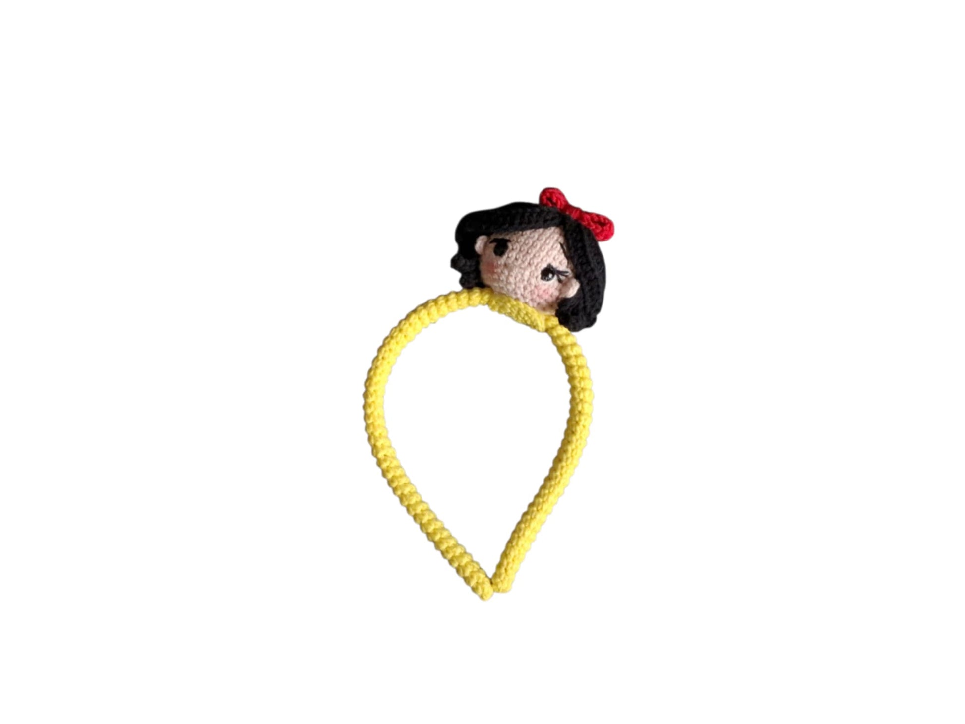 Χειροποίητη Πλεκτή Στέκα Μαλλιών «Little Doll – Red Bow»-Happy Love Creation
