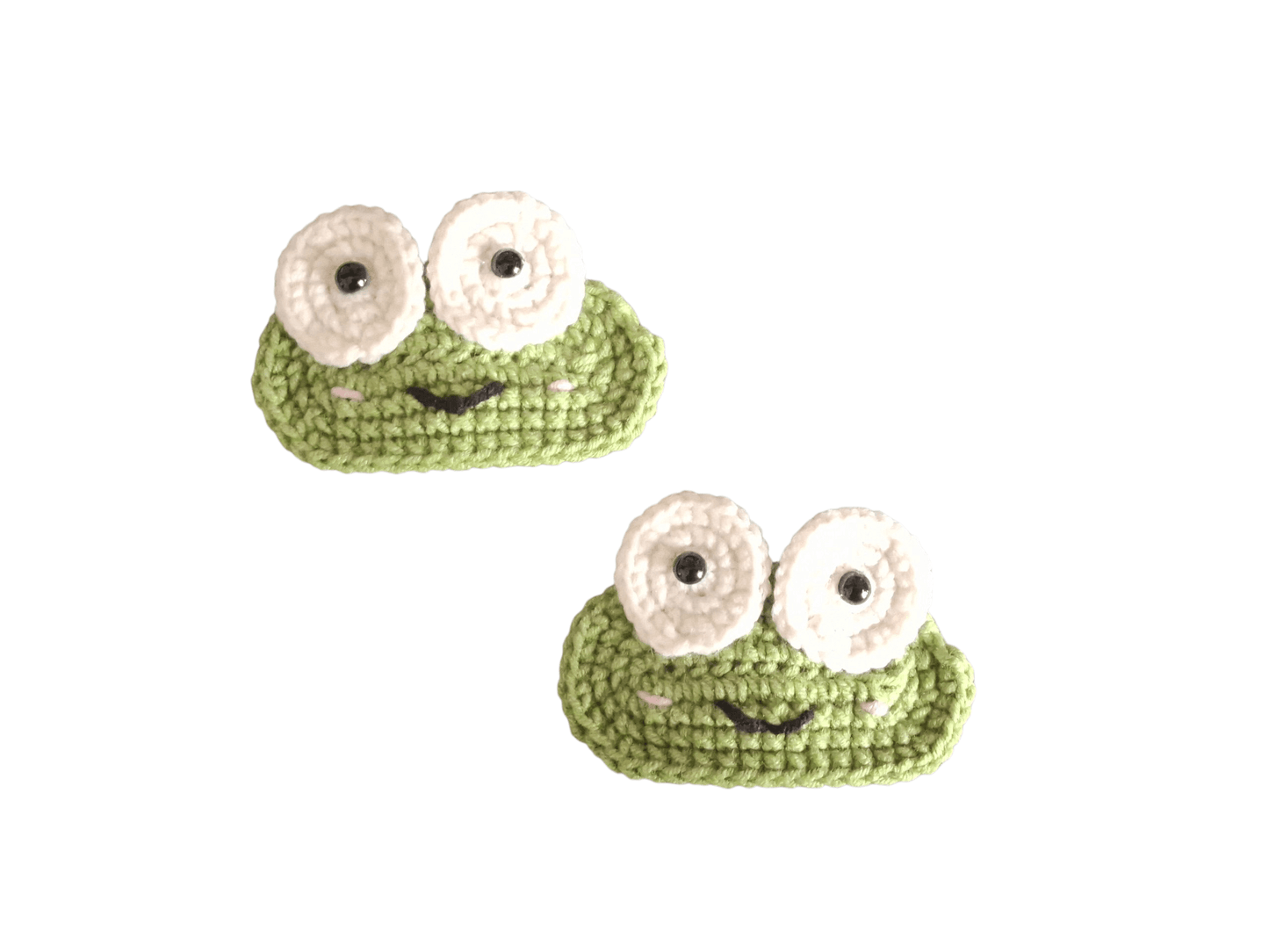 Χειροποίητα πλεκτά τσιμπιδάκια για τα μαλλιά βατραχάκια-σετ 2 τεμάχια-Happy Love Creation