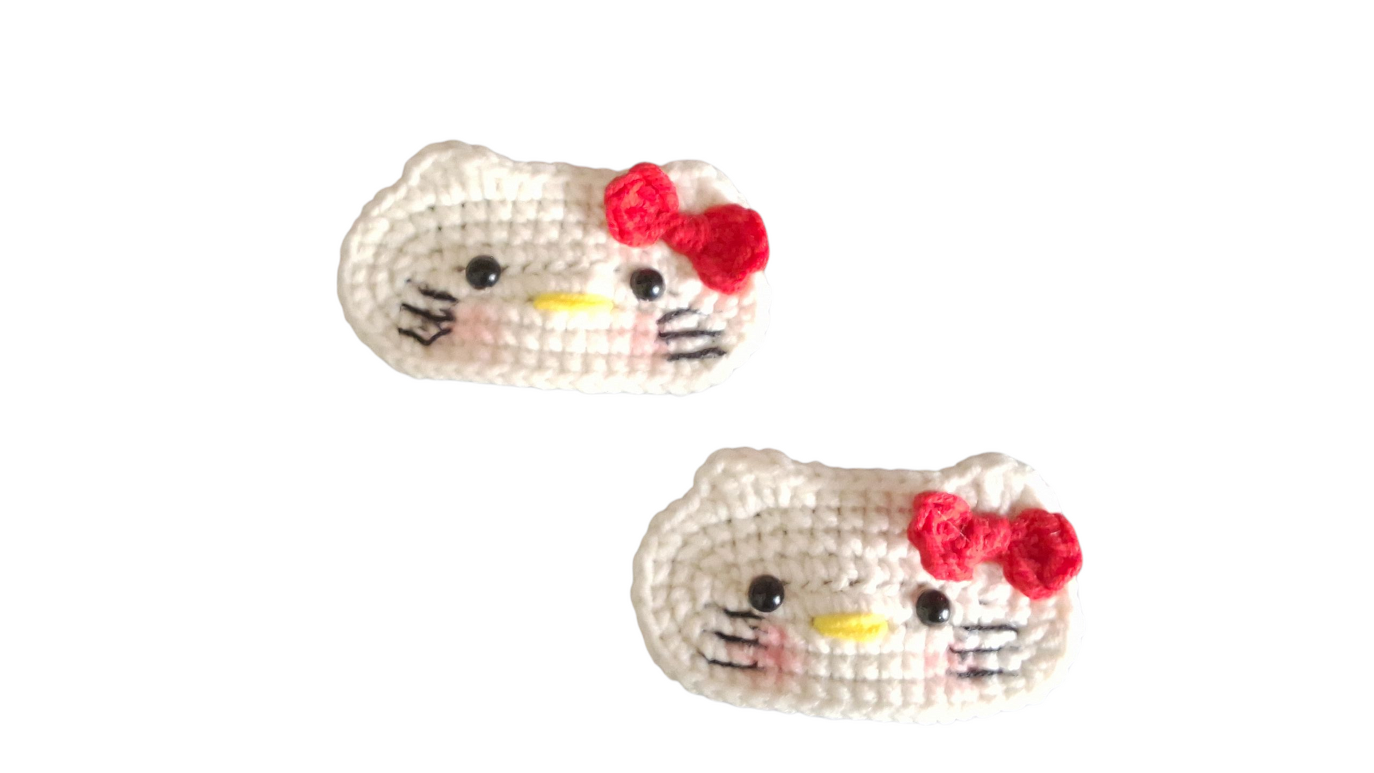 Χειροποίητα πλεκτά τσιμπιδάκια για τα μαλλιά γατούλα-σετ 2 τεμάχια-Happy Love Creation