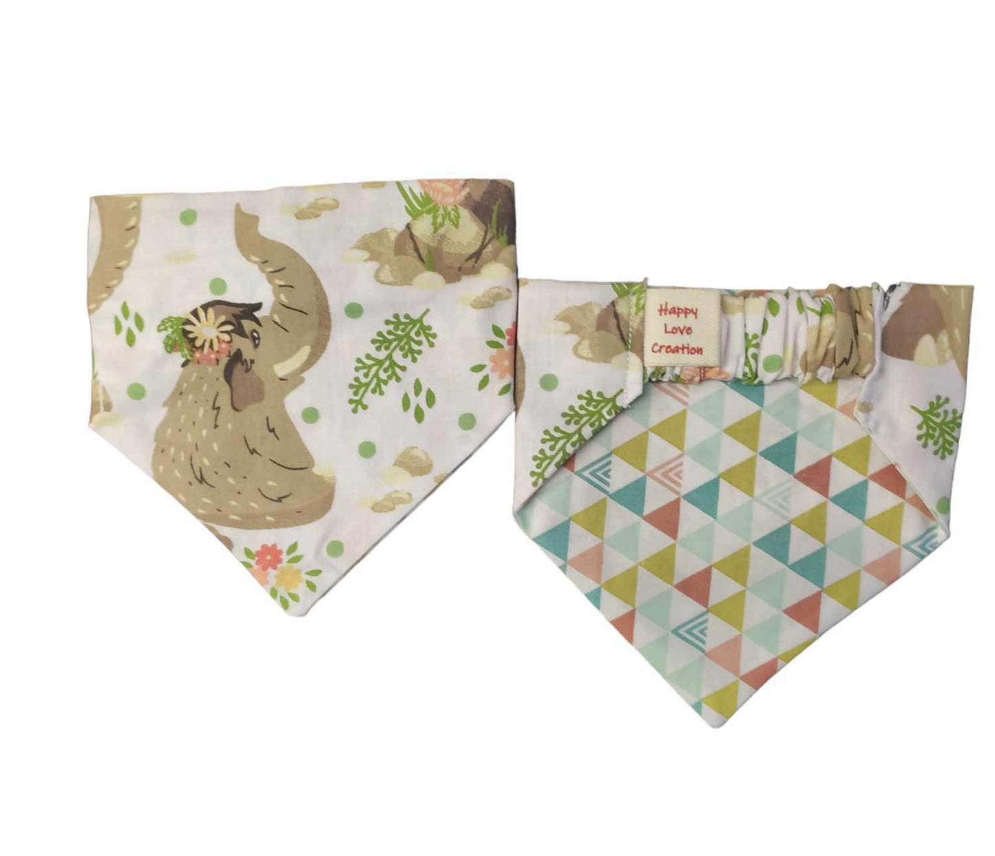 Παιχνιδιάρικες χειροποίητες μπαντάνες σκύλων διπλής όψης-Πριγκίπισσα πραμυθιού-Happy Love Creation