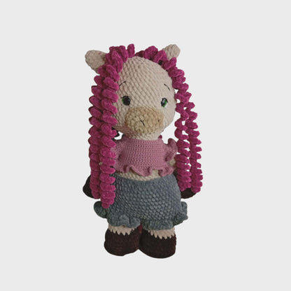 Νεφέλη – Χειροποίητο Πλεκτό Αλογάκι Αγκαλιάς 50εκ | Happy Love Creation