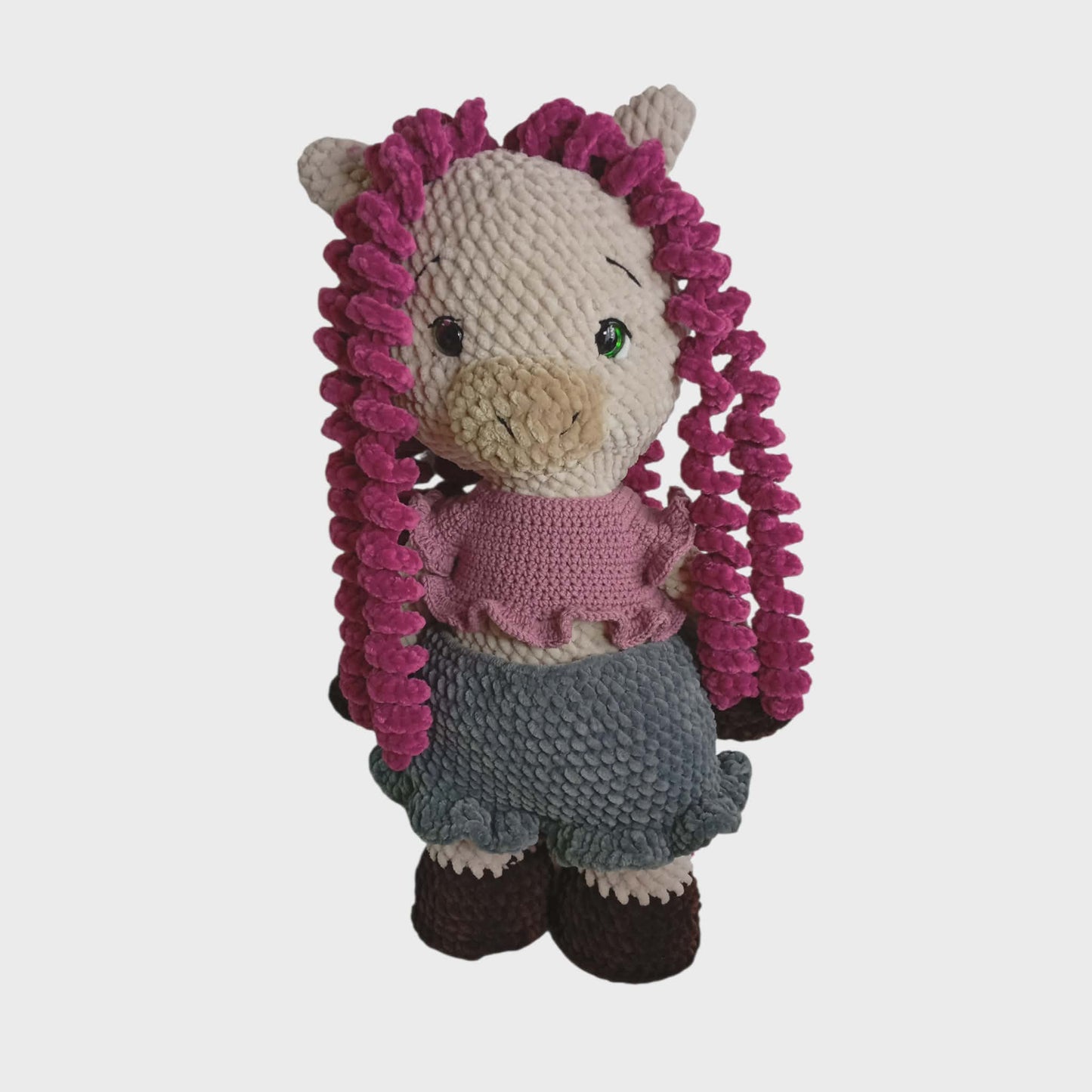 Νεφέλη – Χειροποίητο Πλεκτό Αλογάκι Αγκαλιάς 50εκ | Happy Love Creation