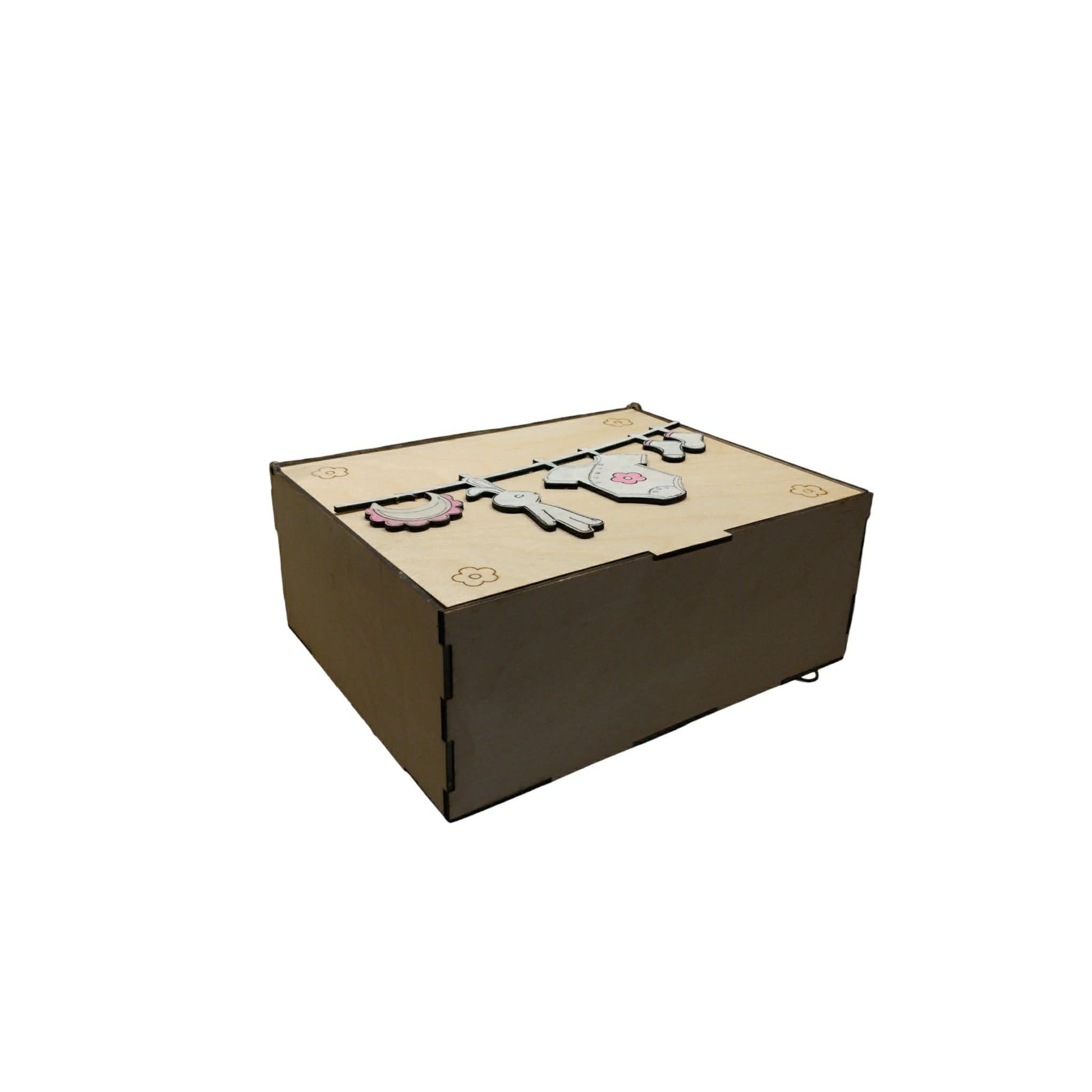 Προσωποποιημένο Memory Box Νεογέννητου με Βρεφικά Ρουχαλάκια | Ξύλινο Κουτί Αναμνήσεων