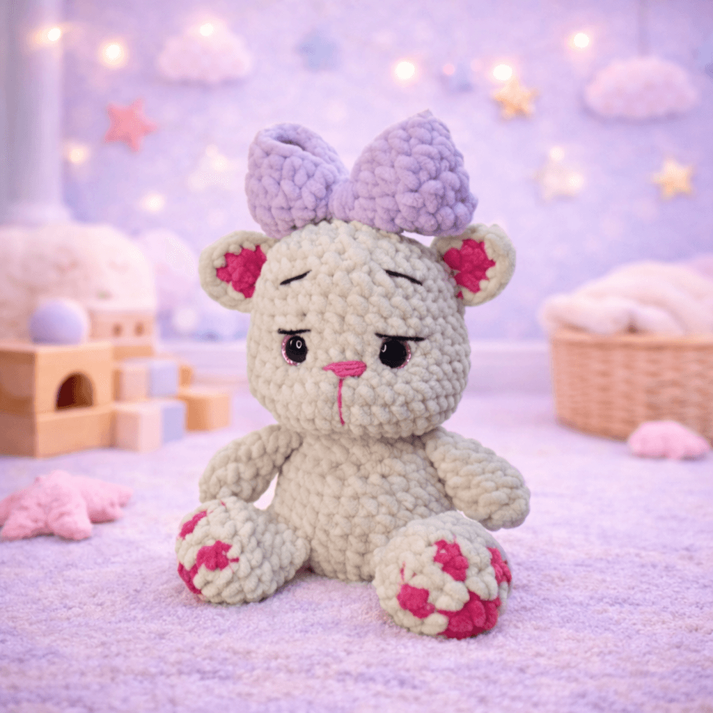 Μία η Πλεκτή Γατούλα με Φιόγκο Amigurumi | Happy Love Creation