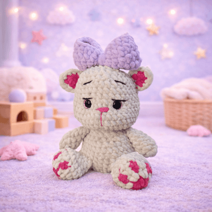 Μία η Πλεκτή Γατούλα με Φιόγκο Amigurumi | Happy Love Creation