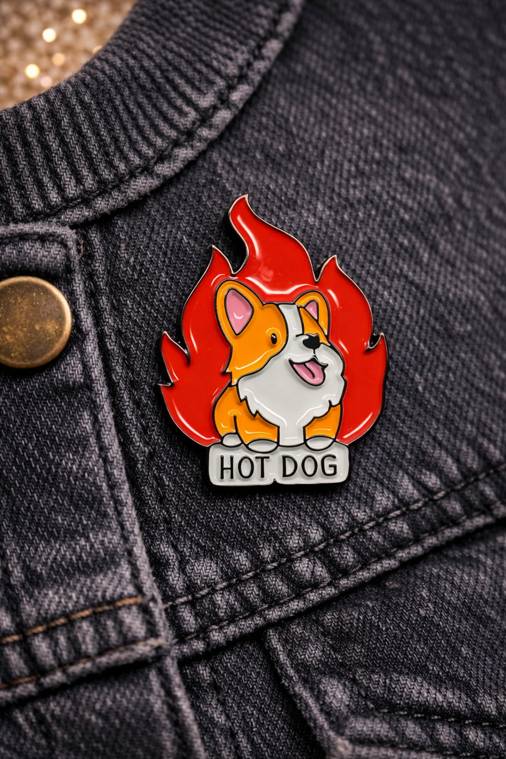 Μεταλλική καρφίτσα Hot dog | Happy Love Creation