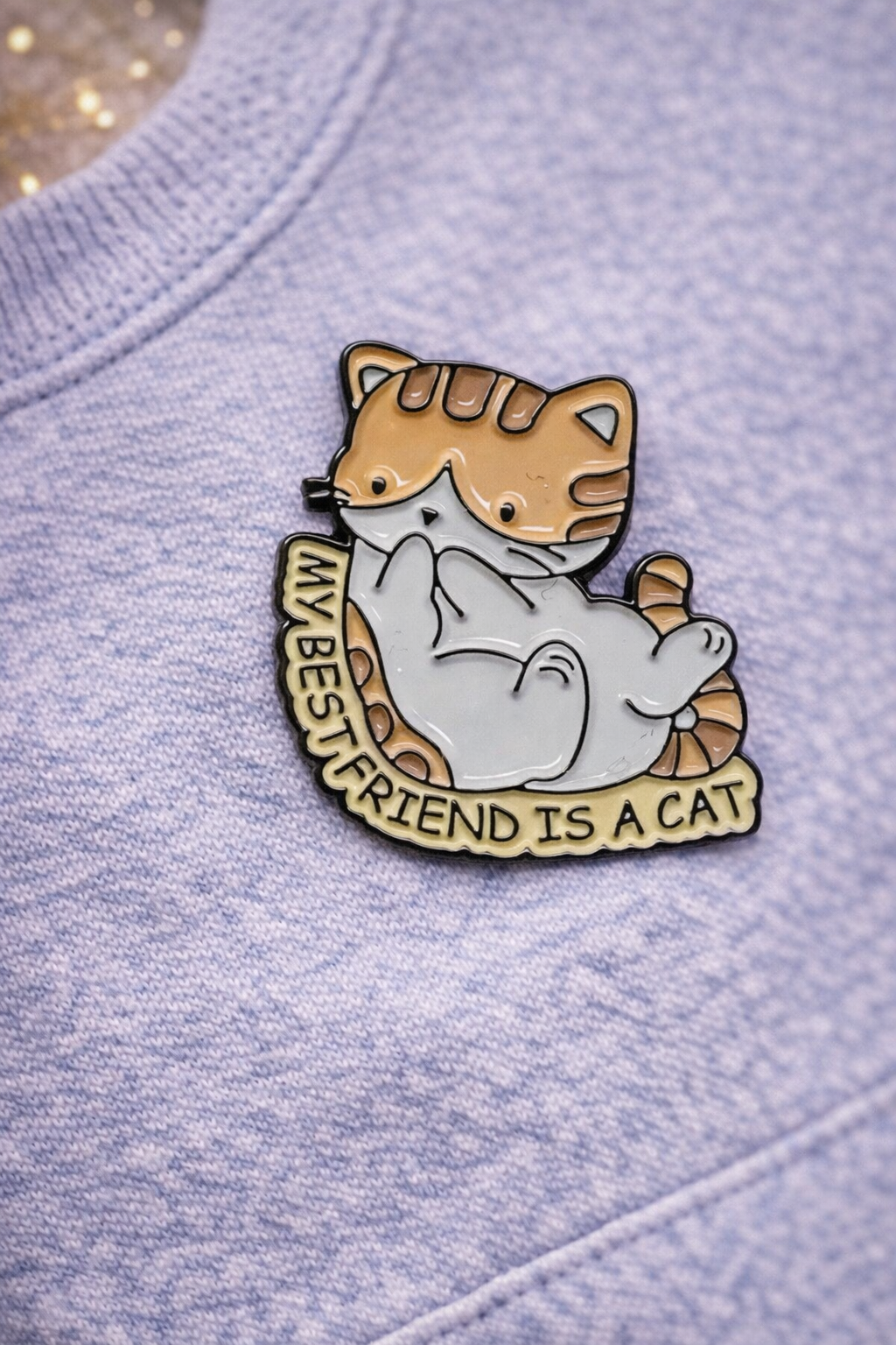 Μεταλλική καρφίτσα My best friend is a cat | Happy Love Creation