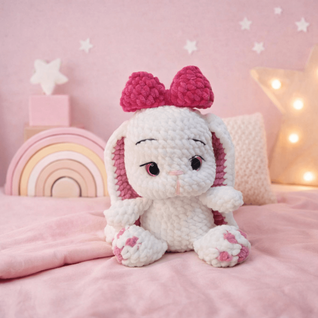 Μπέλα το Λαγουδάκι Amigurumi 29 εκ. | Χειροποίητο Πλεκτό Κουκλάκι Δώρου – Happy Love Creation
