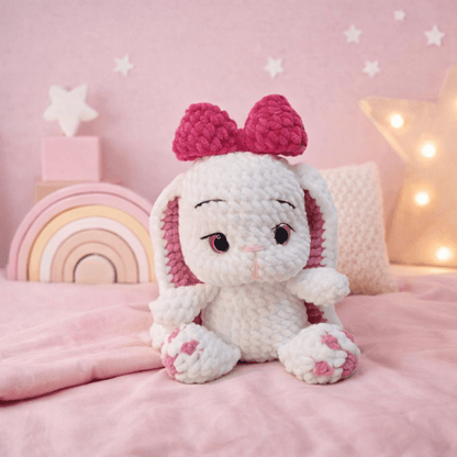 Μπέλα το Λαγουδάκι Amigurumi 29 εκ. | Χειροποίητο Πλεκτό Κουκλάκι Δώρου – Happy Love Creation