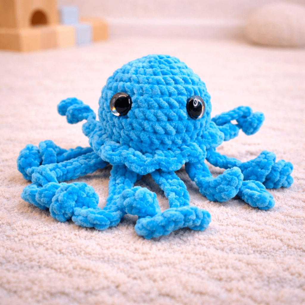 Όσκαρ το Μπλε Χταποδάκι Amigurumi 19εκ. | Happy Love Creation