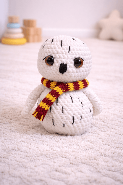 Χιονούλης η Γλυκιά Κουκουβάγια Amigurumi 21εκ. | Happy Love Creation