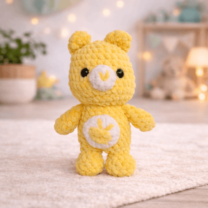 Φωτεινούλα το Κίτρινο Αρκουδάκι Amigurumi 23εκ. | Happy Love Creation