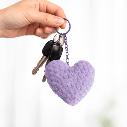 Χειροποίητο Πλεκτό Μπρελόκ Καρδιά “Lavender Love”-Happy Love Creation
