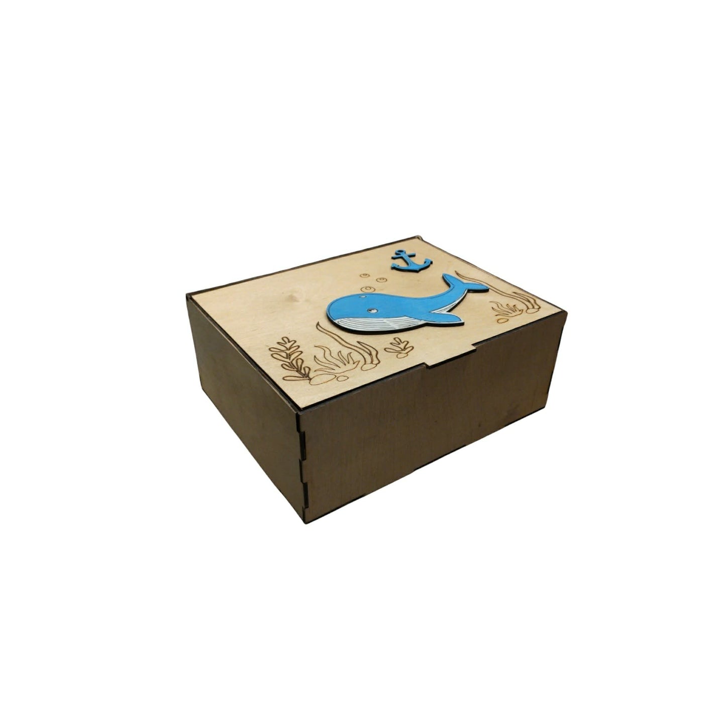 Ξύλινο Memory Box με Φαλαινάκι – Προσωποποιημένο Κουτί Αναμνήσεων για Νεογέννητο